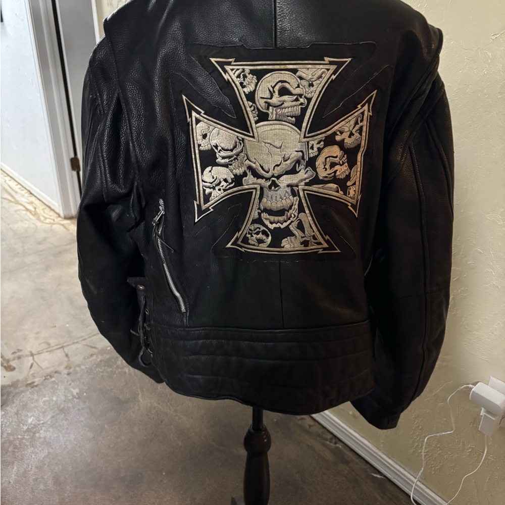 McClintock Heritage Collection Black Leather Biker Jacket. Genuine Leather. - Picture 5 of 11